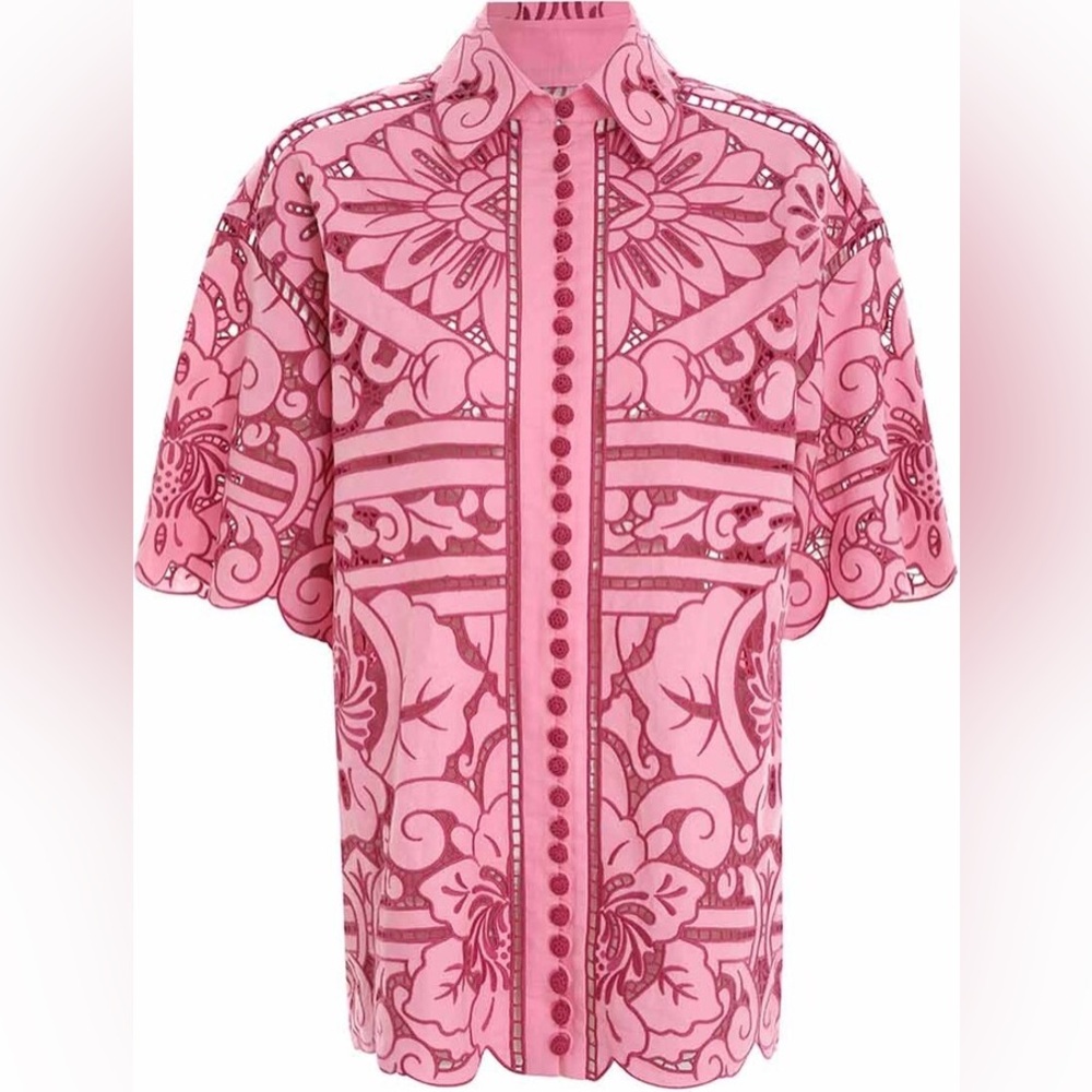 ZIMMERMANN
Jude Embroidered Shirt set in Linen-cotton Broderie Anglaise